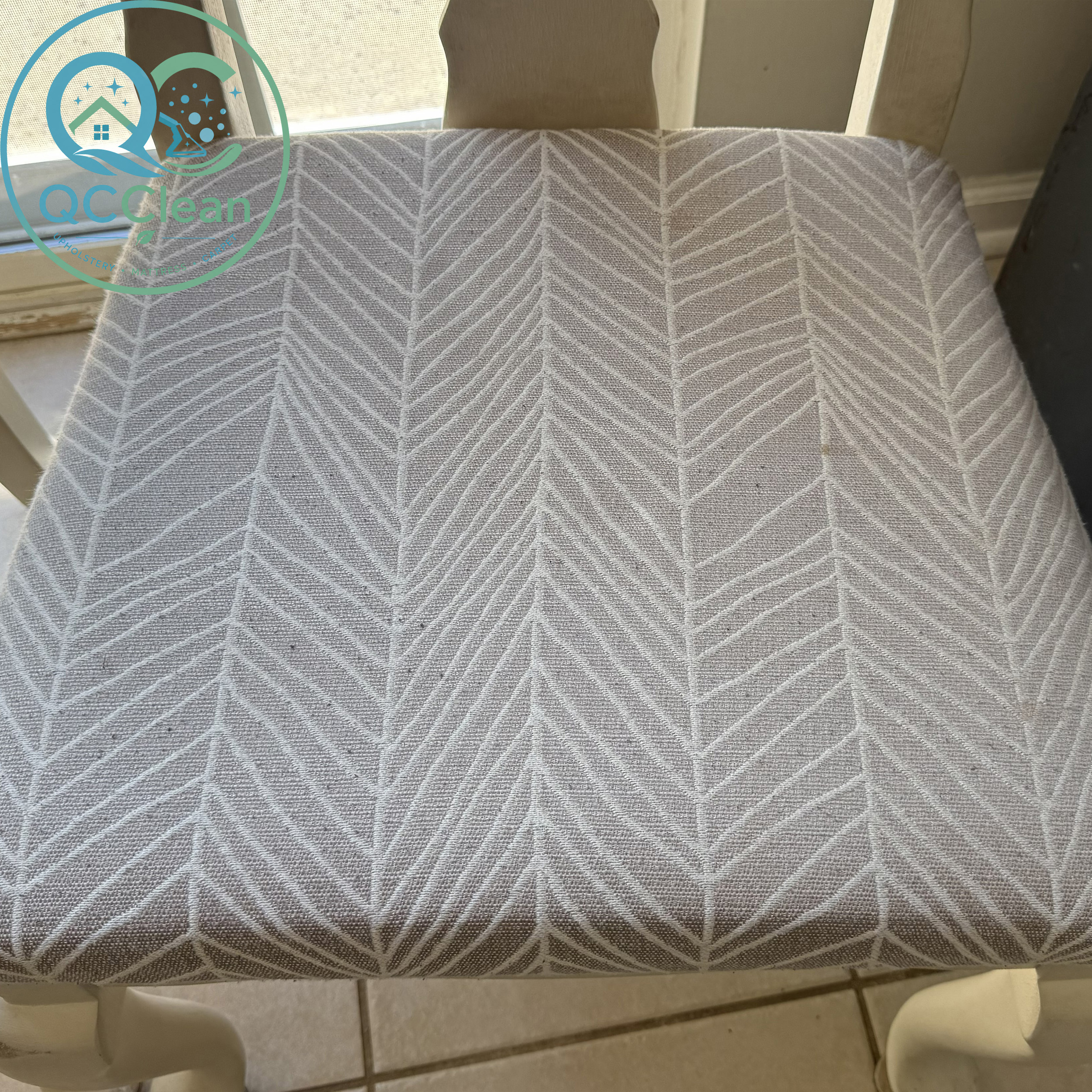 Dining chair before cleaning and pilling removal in Charlotte