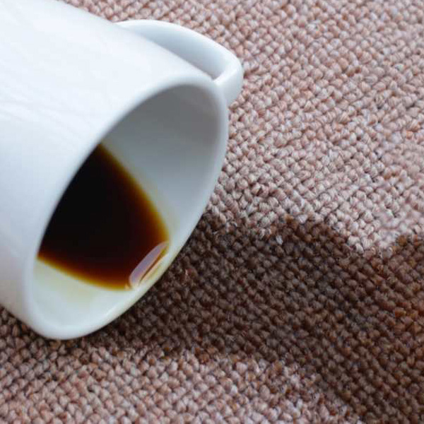 Coffee and tea stains on fabric