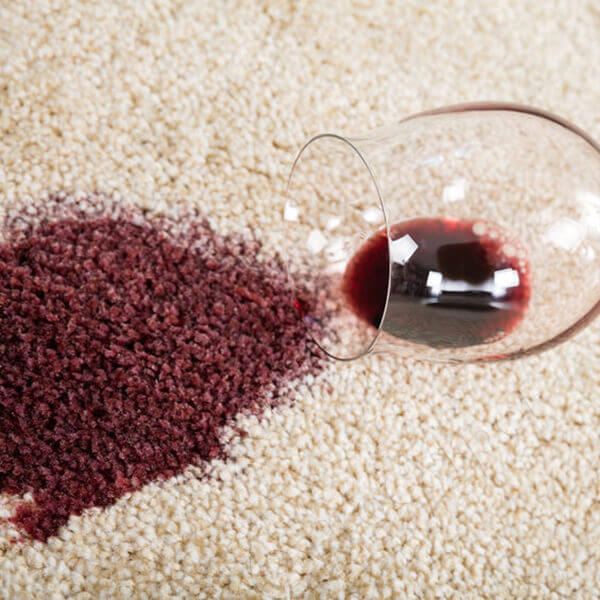 Wine stains on carpet